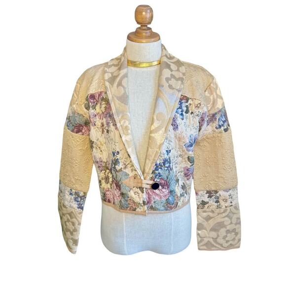 Flashback Jackets & Blazers - Vintage Floral Patchwork Women's Jacket